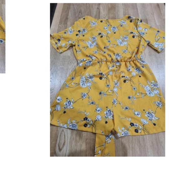 Boohoo size 12 mustard yellow floral jumpsuit - Picture 6 of 6